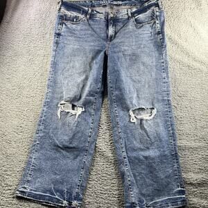 Torrid Perfect Wide Leg Jeans Women's 20R Distressed Vintage Stretch Medium Wash